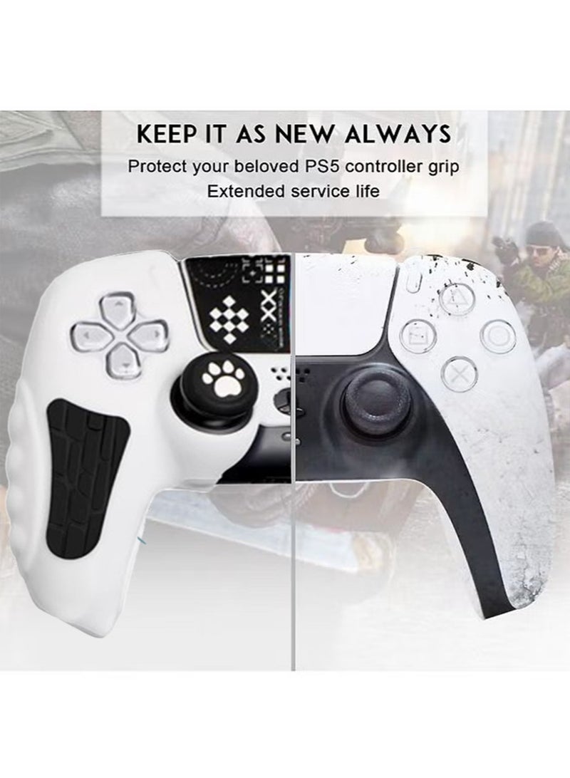IINE Case Cover for PS5/PS5 Slim Wireless Controller for Dual Sense Leather Texture Soft Silicone Protection Anti-scratch Anti-fall Case Cover Electronic game Machine Accessories - Image 3